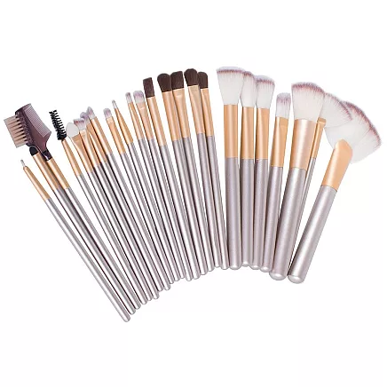 24 profesionāls grima otu komplekts ar futlāri, sudrabs