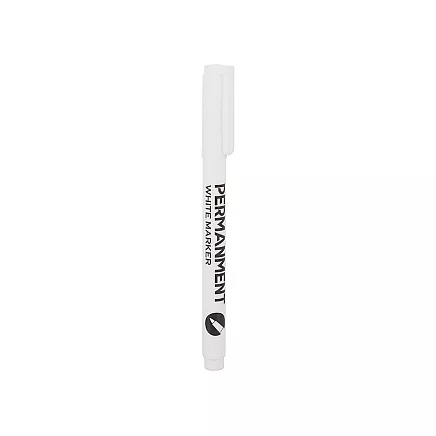 White Waterproof Marker Pen 1mm for Glass, Tyres, Steel