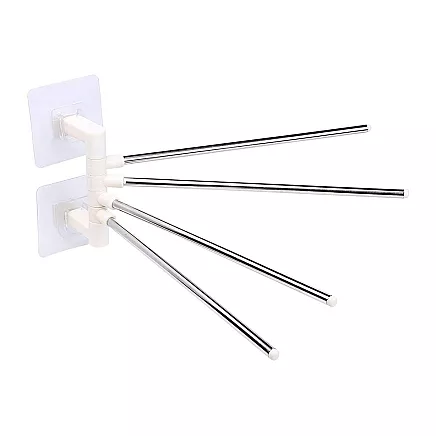 Bathroom towel rail swivel handle hook