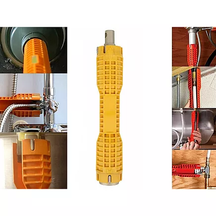 Universāla santehnikas atslēga jaucējkrānu un izlietņu montāžai