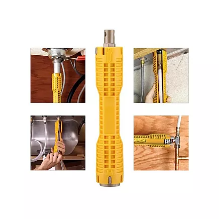 Universāla santehnikas atslēga jaucējkrānu un izlietņu montāžai