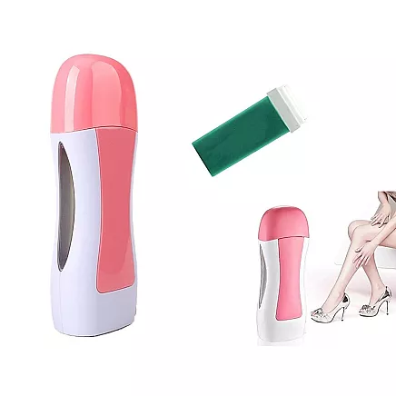 Vaksācijas komplekts ar sildītāju, vasku kasetē un strēmelēm, rozā-balts