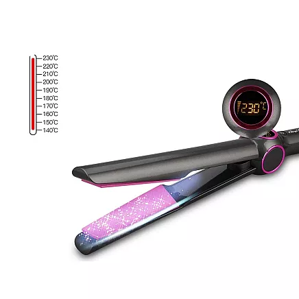 Hair straightener ceramic curling iron 2in1 lcd