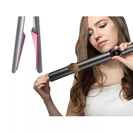 Hair straightener ceramic curling iron 2in1 lcd