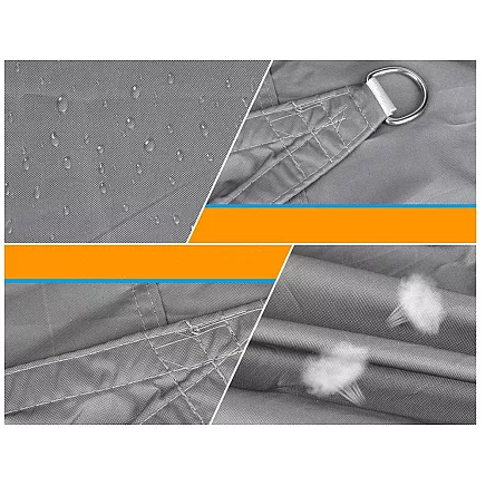 Dārza Ūdensizturīgs Saulessargs Markīze Bura Nojume Tents 3x3x3m, Pelēks