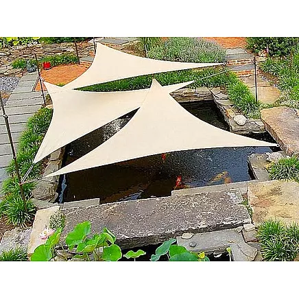 Dārza Ūdensizturīgs Saulessargs Markīze Bura Nojume Tents 3x3x3m, Krēmkrāsa