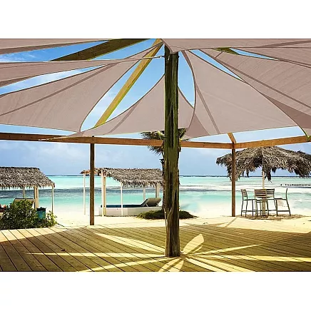 Dārza Ūdensizturīgs Saulessargs Markīze Bura Nojume Tents 3x3x3m, Krēmkrāsa