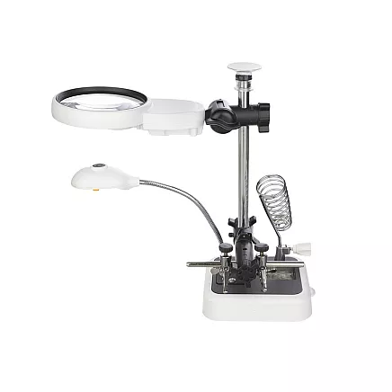 Third hand soldering kit magnifying glass holder 6 led