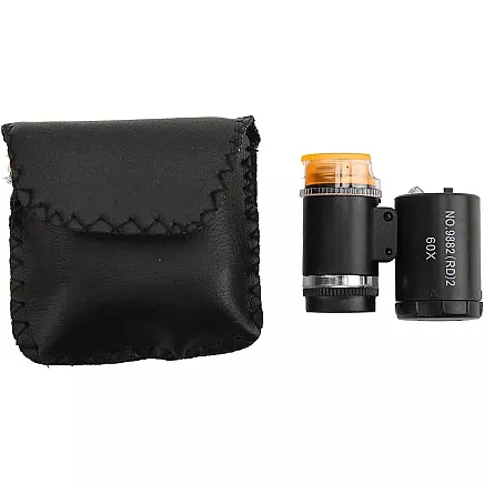 Pocket microscope jewelers magnifier 2 led uv