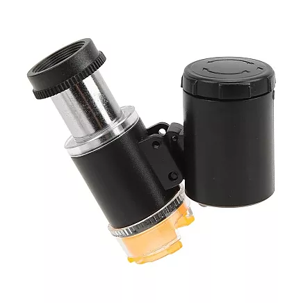 Pocket microscope jewelers magnifier 2 led uv