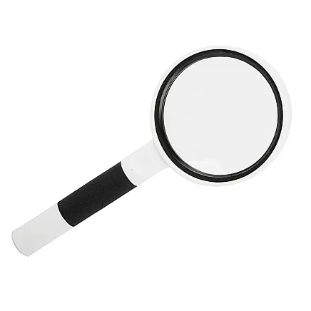Klasiskā lupa ar 6x palielinājumu, 65 mm, melnbalta
