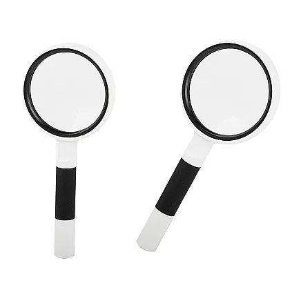 Klasiskā lupa ar 6x palielinājumu, 65 mm, melnbalta