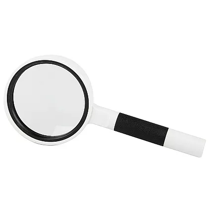 Klasiskā lupa ar 6x palielinājumu, 65 mm, melnbalta
