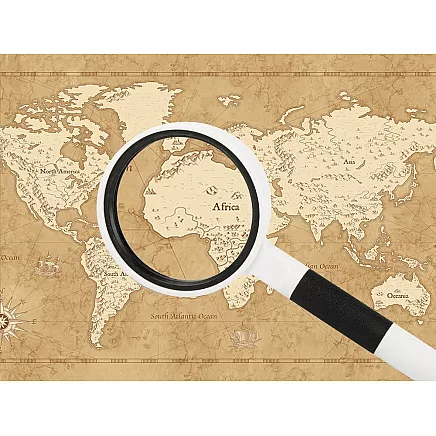 Klasiskā lupa ar 6x palielinājumu, 65 mm, melnbalta