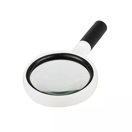 Klasiskā lupa ar 6x palielinājumu, 65 mm, melnbalta