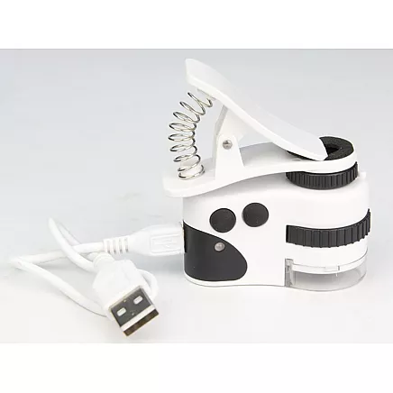 Mini mikroskops telefonam 60x ar LED un UV gaismu