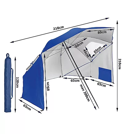 Liels Dārza Pludmales Lietussargs Saulessargs Nojume Telts ar Aizsardzību pret UV Stariem,...