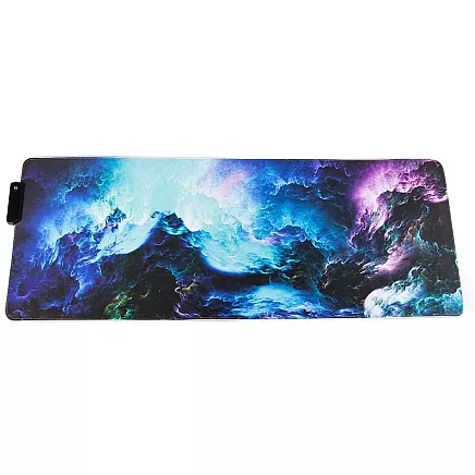 RGB LED Apgaismots Spēļu Datorgalda Klaviatūras Paklājs Peles Paliktnis 90x40 cm, Kosmoss