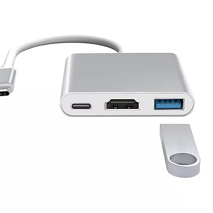 Adapter 3in1 hub usb-c usb 3.0 hdmi 4k