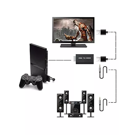 Адаптер PS2 на HDMI с аудиоконвертером