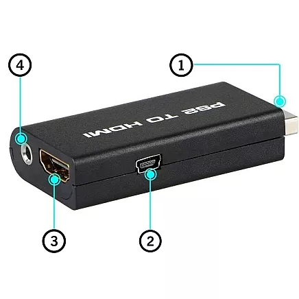 Адаптер PS2 на HDMI с аудиоконвертером