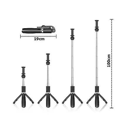 Selfie stick tripod remote control bluetooth