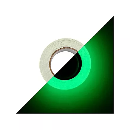 Fluorescējoša pašlīmējošā lente, spīd tumsā, 5 m