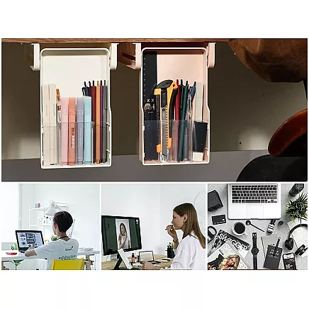 Under-table drawer desk shelf pull-out container