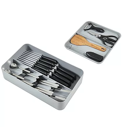 Cutlery drawer insert two-tier organiser