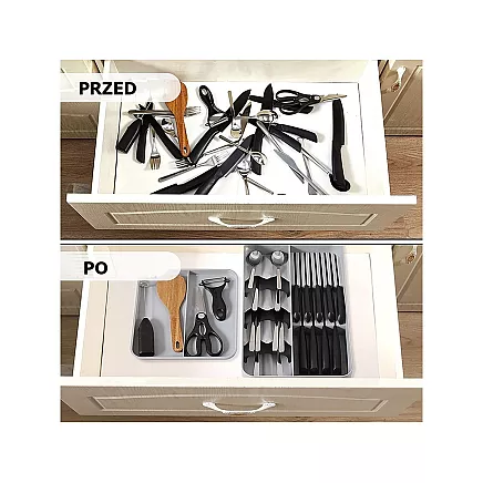 Cutlery drawer insert two-tier organiser