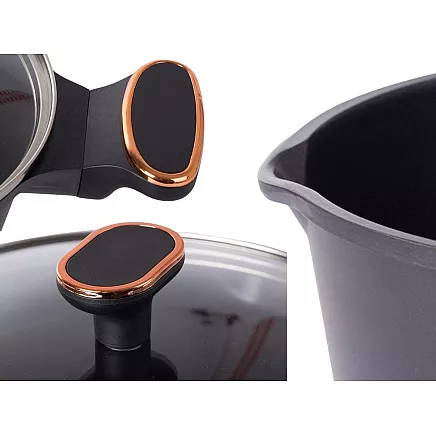 Dziļais katliņš ar vāku un nepiedegošu pārklājumu, 4,55 l, lietais alumīnijs