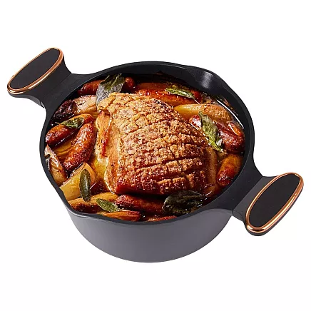 Dziļais katliņš ar vāku un nepiedegošu pārklājumu, 4,55 l, lietais alumīnijs