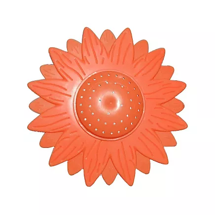 Dārza laistītājs ar saulespuķes uzgali, ar iespiežamu kātu, sarkans/zaļš