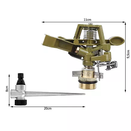 360° rotary pulsating metal lawn sprinkler