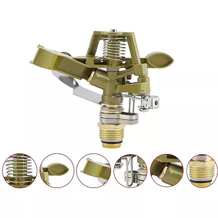 360° rotary pulsating metal lawn sprinkler