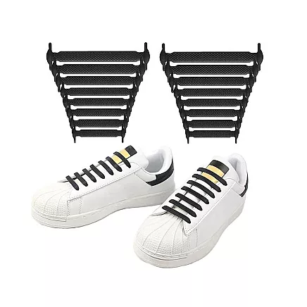 Silicone shoe laces without binding 16pcs