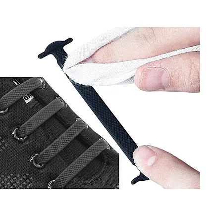 Silicone shoe laces without binding 16pcs