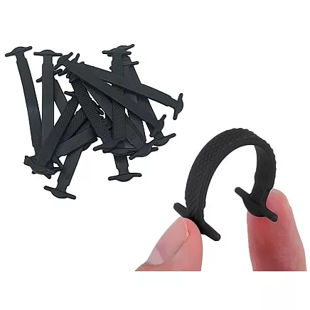 Silicone shoe laces without binding 16pcs