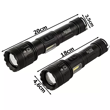 Taktiskā LED lukturis Bailong L-27 ar CREE XHP160, COB, Power Bank