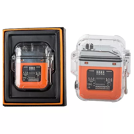 Uzlādējama plazmas šķiltava ar LED lukturīti, ūdensizturīga, USB