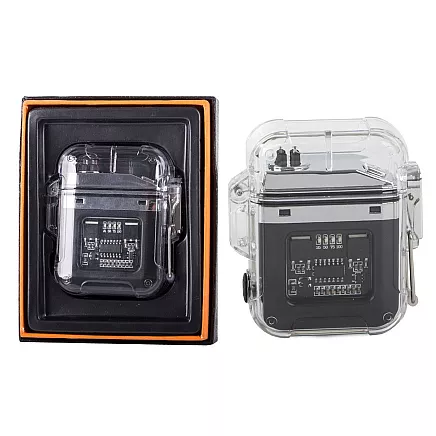 Uzlādējama plazmas šķiltava ar LED lukturīti, ūdensizturīga, USB