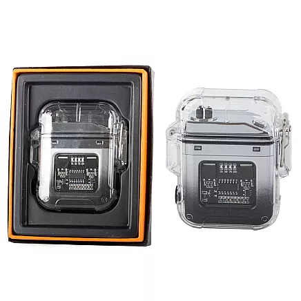 Uzlādējama plazmas šķiltava ar LED lukturīti, ūdensizturīga, USB