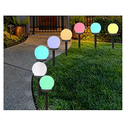4x rgb solar garden ball lamp 10 cm