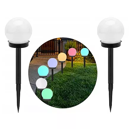 4x rgb solar garden ball lamp 10 cm