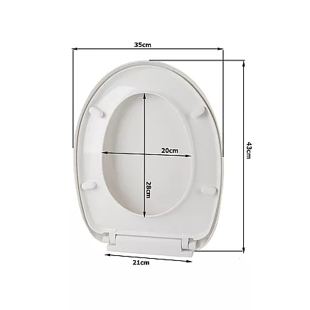 Universāls lēni aizverams tualetes sēdeklis, balts