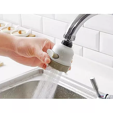 Grozāms jaucējkrāna ūdens aerators ar 3 strūklām, plastmasa, krēmkrāsas