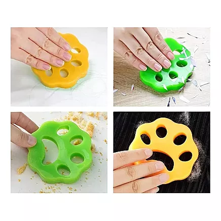 Veļas mašīnas spalvu un pūku savācējs, 2 gab., 9 × 1,5 cm, zaļš un oranžs