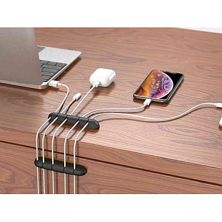 Desk cable organiser adhesive holder