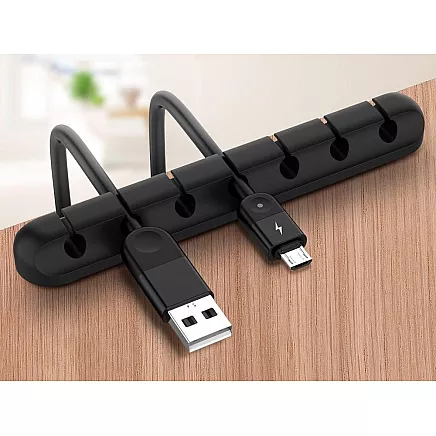 Desk cable organiser adhesive holder