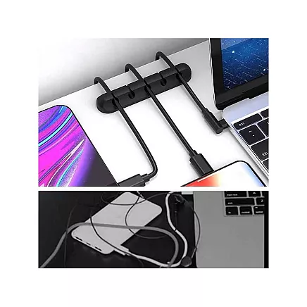 Desk cable organiser adhesive holder